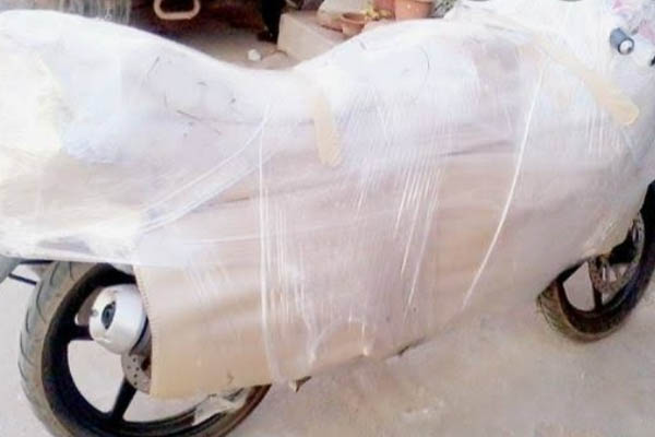 Car wrapped and prepared for transport by JK Bros Packers and Movers, Bangalore