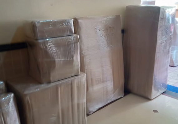 Household furniture shrink-wrapped for home shifting in Bangalore